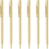 Afoxon Slim Metallic Retractable Ballpoint Pens - Gold, Nice Gift