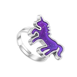 Mood Rings Changeable Color Adjustable Cute Finger Accessories Birthday Gift, unicorn