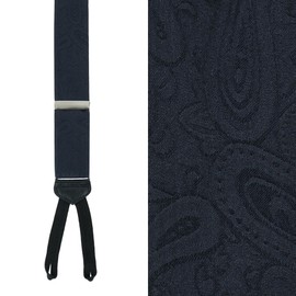 Trafalgar Men's Big & Tall Banbury Tone on Tone Paisley Silk Formal Braces (Suspenders), Black