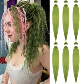 Gozill Seaweed Green Braiding Hair Pre stretched Braiding Hair Prestretched Ez Braid Hypoallergenic Braiding Hair Extensions