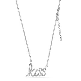 LeCalla 925 Sterling Silver Kiss Pendant Necklace for Women Hypoallergenic Cubic Zirconia Pendant Necklace for Women