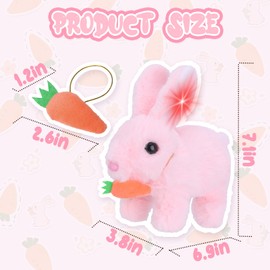 RichRabbit Bunby - Easter My Realistic Bunny Toy, Interactive Bunny Realistic Bunny - Jumping, Twitching, and Shaking Ears, Realistic Bunny Toys(Pink with Light)