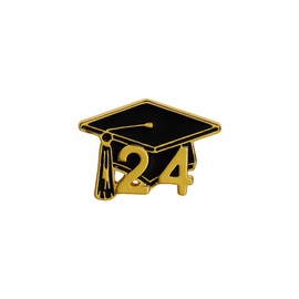2024 Graduation Cap Lapel Pin Souvenir Emblem Enamel Pin Badge Brooch Pin for Jackets Backpack Hat Badges Accessories Graduation Gifts for College Students Classmates Friends Metal Gold Tone