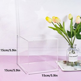 Money Box for Adults,Acrylic Piggy Bank Square Money Box Break to Open Money Box Money Saving Box Smash Money Box 15 x 15 x 15cm