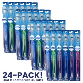 Oral-B FOR SALE!! 24-PACK Oral B Indicator Toothbrush Adult, Compact Soft, 35 Tuft