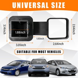 Car Trailer Hitch Cover, 2 Inch Hitch Cover Tube Plug Insert, Rubber Receiver Tube Plug Towing Hitch Covers, Auto Exterior Universal Accessories Fits 2 Inch Receivers (Black with Buckle)