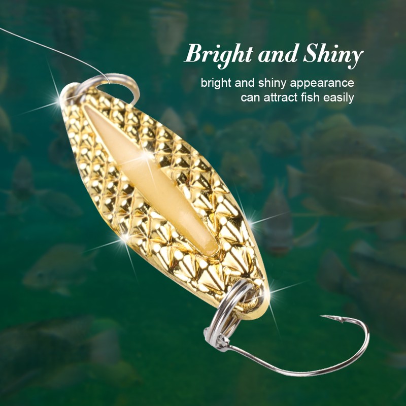10pcs Metal Shiny Spoon Bait Hard Lures with Hook Fishing
