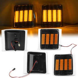 Bestview LED Front Corner Light for Chevy C/K C10 1500 2500 3500 / Chevy Silverado Tahoe Blazer Suburban GMC Pickup Truck 1994-1998,Amber Led Side Marker Signal Lamps Kit, 4PCS (Amber Len)