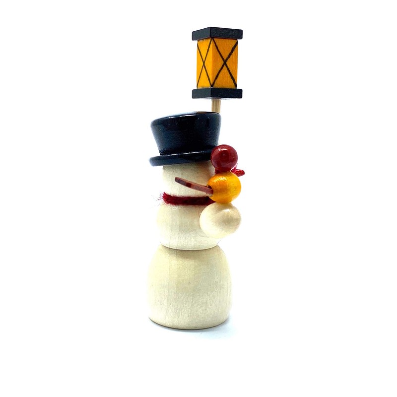 Drechslerei Friedbert Uhlig, miniature no. 04/D, snowman with lantern, dark,