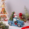 TZSSP Blue Christmas Truck,Lighted Blue Truck Christmas Décor-Christmas Car,Tabletop Pick-Up