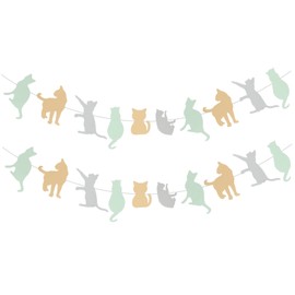 Kisangel 2Pcs Adorable Animal Pattern Hanging Banners for Party Decorations Bright Pet Shop Holiday Ornaments Easy to Assemble and Vibrant for Celebrations