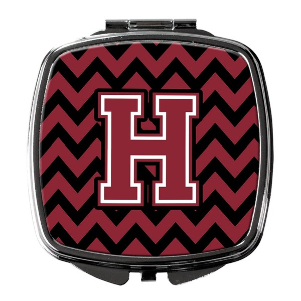 Caroline's Treasures Letter H Chevron Garnet and Black Compact Travel