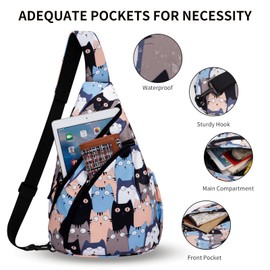 HUA ANGEL Crossbody Sling Bag for Men & Women Lightweight Waterproof Chest Shoulder Bag for Travel Hiking & Everyday Use