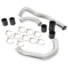 KUAFU Intercooler Pipe Kit Compatible with 2008-2010 Ford 6.4L Powerstroke Diesel Heavy Duty Aluminium Hot & Cold Side