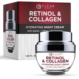 Crema Hidratante Facial de Noche con Retinol y Colágeno, Probada por Dermatólogos, Humecta, Reduce Arrugas y Líneas Finas, Crema Hidratante, Cuidado  