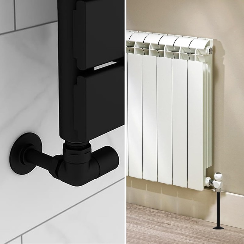 Pack of 4 Black 15mm Radiator Pipe Hole Covers -