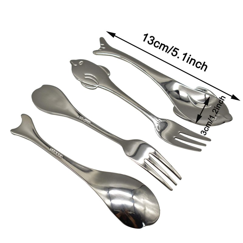 Maydahui 6 PCS Cute Coffee Spoons Fish Shape Spoon and