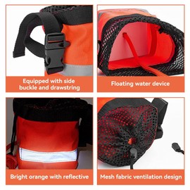 Water Floating Rope, Water Rescue Throw Bag with Reflective Throw Rope Water Floating Bag Safety Equipment for Kayaking, Boating, Rafting, Ice Fishing, Swimming Water Sports (15m)