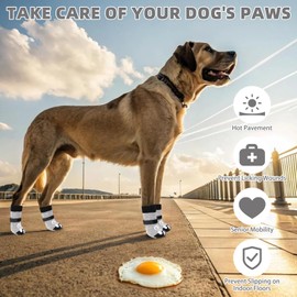 KOOLTAIL Dog Socks for Hot/Cold Pavement to Prevent Licking Paws,Dog Boots&Paw Protector for Hardwood Floors Anti Slip,Traction Control Booties for Small Medium Large Senior Dogs