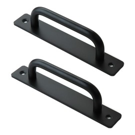 Eterspr Pack of 2 Door Handles, Black, Sliding Door Handle, Door Handle Handles, Thick Aluminium Alloy, for Sliding Doors, Cabinet Doors and Barn Doors (Black)