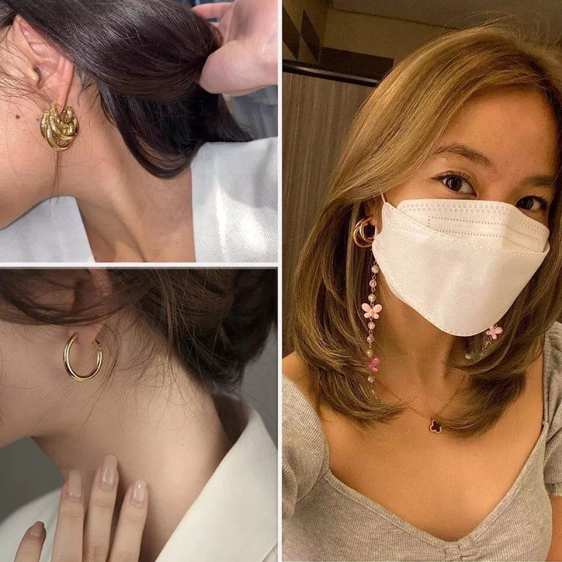Aretes para Mujer;Regalo de Navidad Joyeria 54 Pares Aretes Mujer