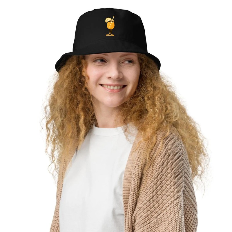 RF&cm Aperol Spritz Embroidered Hat, Cute Bucket Hat, Aperol Gift,