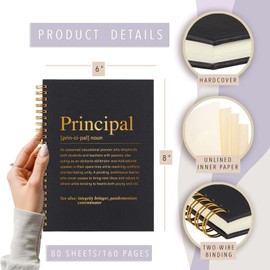 vizuzi Principal Gifts for Women, School Principal Notebook, Principal Office Supplies, Principal White Elephant Appreciation Thank You Gifts Spiral Notebooks ZXW4