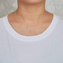 Philip Jones Sterling Silver Light Green Necklace Created with Zircondia® Crystals