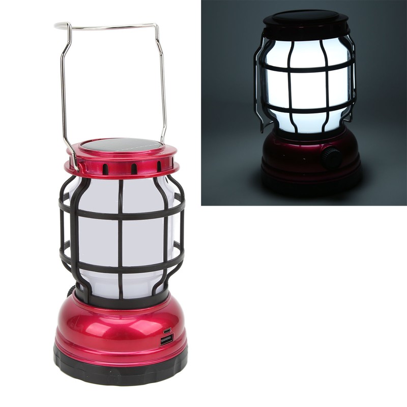 LED Camping Lantern USB Rechargeable Solar Powered Camping Light for