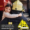 2 reflective children's finder stickers, fire brigade, 10 cm, yellow,