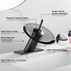 Bathroom Faucet Black Glass Spout Waterfall Single Handle One Hole