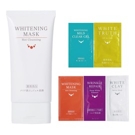 Lusoyl Whitening Mask, 4.2 oz (120 g), Hot Cleansing, Trial Pouch Set, Medicated, Makeup Remover, No Double Cleansing, No Need for Double Face Cleansing, Gel, Eyelashes, Blackheads, Stains, Pores, Whitening, Additive, Sensitive Skin, Dry Skin, Men's, Wom