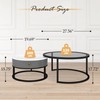 Jerry & Maggie Ø 27.5" Tempered Glass Coffee Tables for