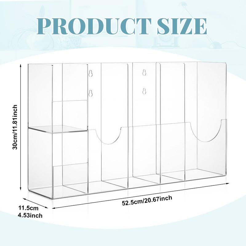 Leinuosen Clear Acrylic Sterilization Pouches Dispenser Rack Organizer Multi-Sized 6