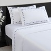 PANDATEX Luxurious 100% Cotton White Embroidered Sheets - 80s Ultra