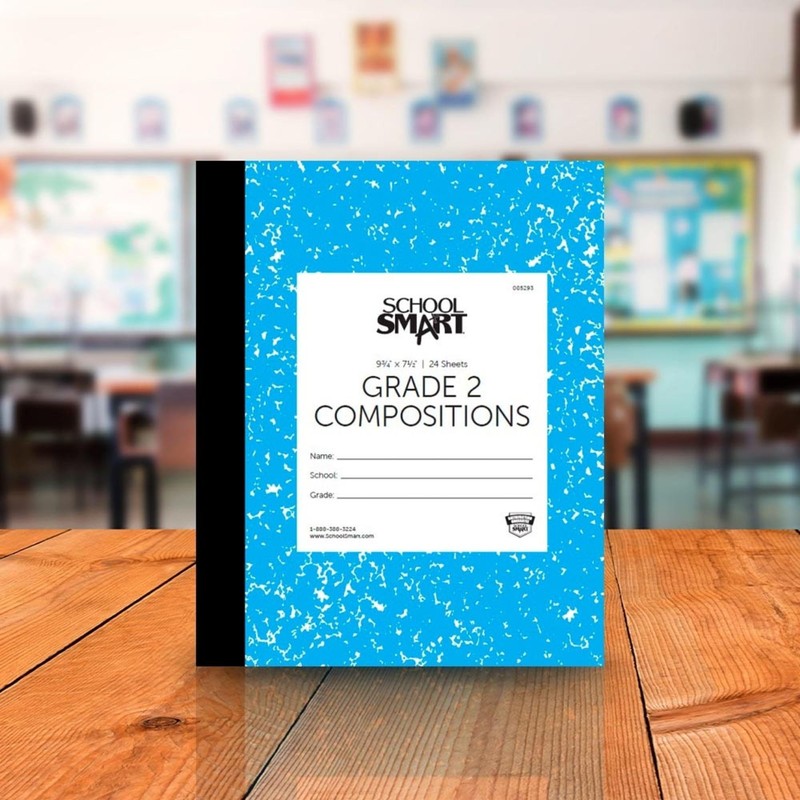 School Smart Skip-A-Line Ruled Composition Book, Grade 2, Blue, 48