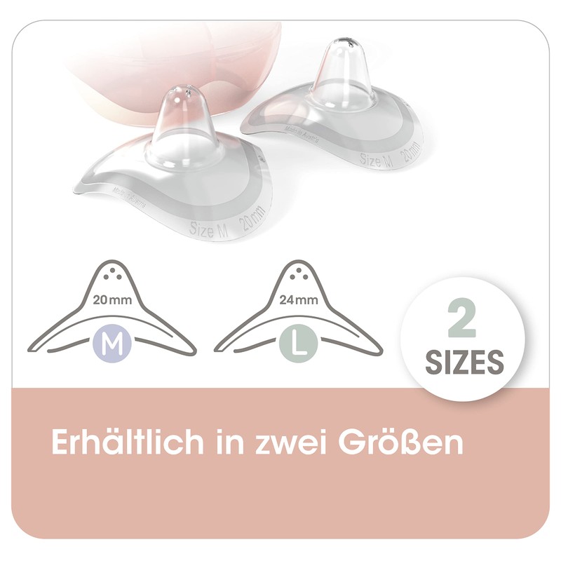 nip 2 x Medium 20mm Breastfeeding Cones for Natural Drinking