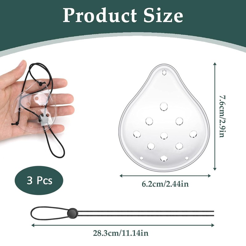 3 Pcs Transparent Ventilated Eye Patches,9 Hole Protective Eye Shield