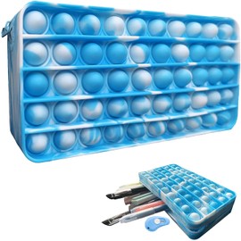 Pop Pencil Case, Fidget Pencil Pen Case Simple Sensory Silicone Bubble Toy, Stationery Storage Bag Decompression Toy for Kids, School Season Gifts, Office Stationery Organizer, Christmas Gifts