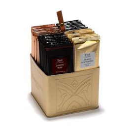 Dammann Frères | Metallbox Teesortiment in 4 Geschmacksrichtungen | 32 Teebeutel Schwarz und Grün mit Aromen (64 g) | Geschenkbox Tee