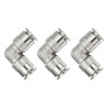 PATIKIL Air Line Fittings, 1/3" Elbow Nickel-Plated Brass Push to