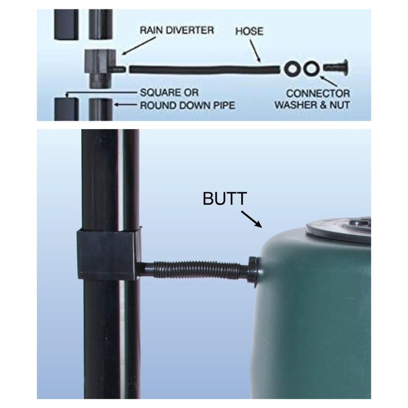 Rain Diverter Kit – Universal Water Butt Diverter for Plastic