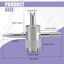 4-Way Valve Stem Core Removal Tool, Tire Valve Core Removal Tool, Multifunctional Valve Stem Puller for Bicycle, Bike, Car, Automobile (1PC)