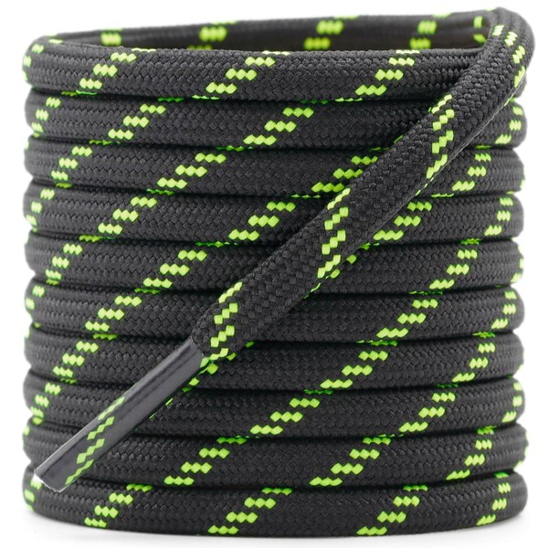 DELELE Round Work Boot Laces: 55 inch Dark Grey Green