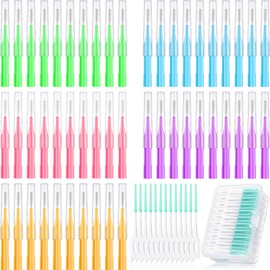 Zopeal 250 Pieces Braces Flossers Interdental Brush for Cleaner Tooth Toothpick Dental Teeth Flossing Head Oral Dental Hygiene Cleaning Tool Soft Dental Picks Refill Toothpick Cleaners (Fresh Color)