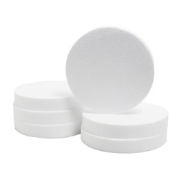 4 Inch 6 Pack Foam Circles for Crafts, Polystyrene Foam Discs for DIY Projects (4×4×1in), Modeling, Christmas Decoration