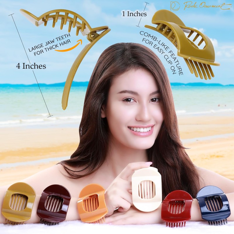 RC ROCHE ORNAMENT 6 Pcs Womens Square Strong Grip Secure