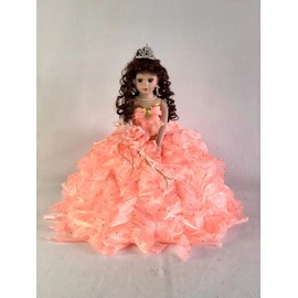 J.Misa 18" Umbrella Porcelain Dolls Quinceañera Rose Pink