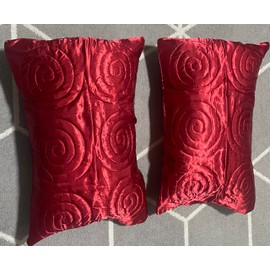Luxury 1 pair Design Satin Silk Pillowcase For Hair & Skin Pillow Cases Cover Pair UK (Red)