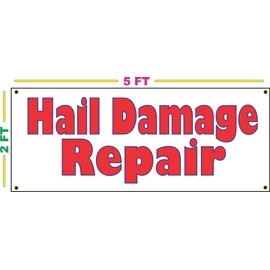 Hail Damage Repair 2x5 Banner Sign